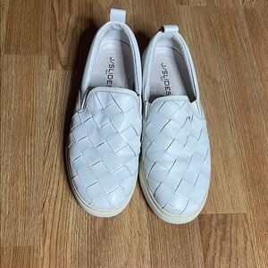 J/SLIDES Light Gray Woven Slip-On Sneakers